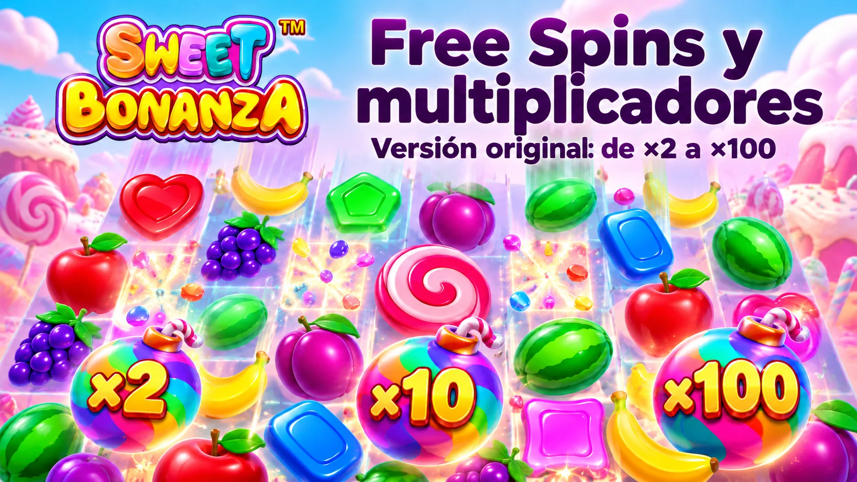 Multiplicadores de giros gratis de ×2, ×10 y ×100
